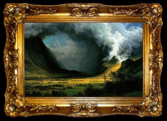 framed  Albert Bierstadt Storm in the Mountains, ta009-2